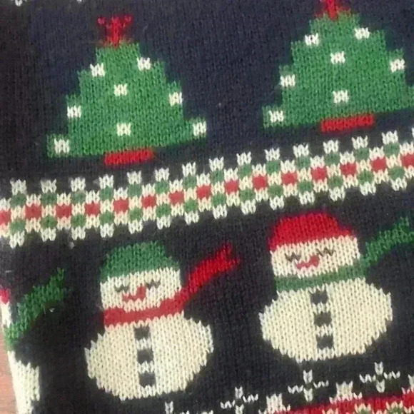 Santa Snowman Christmas Fair Isle Sweater Pencil Skirt Women’s Size Small Kitsch - Picture 5 of 7